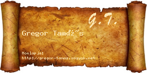 Gregor Tamás névjegykártya